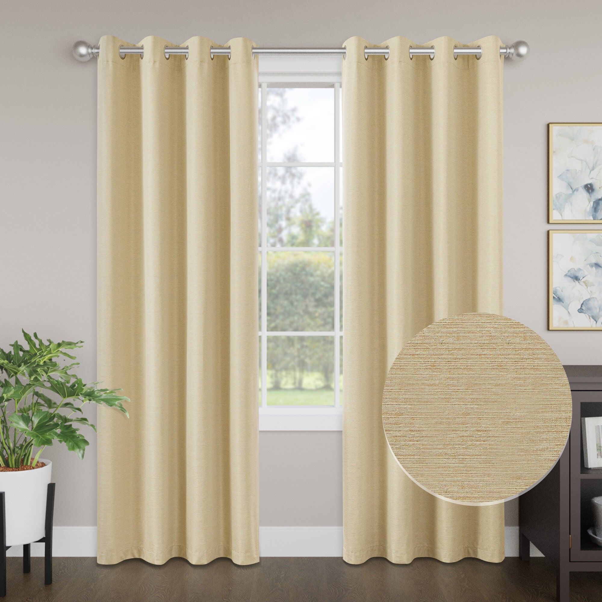Brushed 100% Blackout Grommet Pair, GOLD, hi-res image number 0