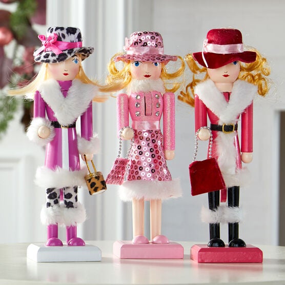 Set of 3 Nutcracker Girls, PINK, hi-res image number null