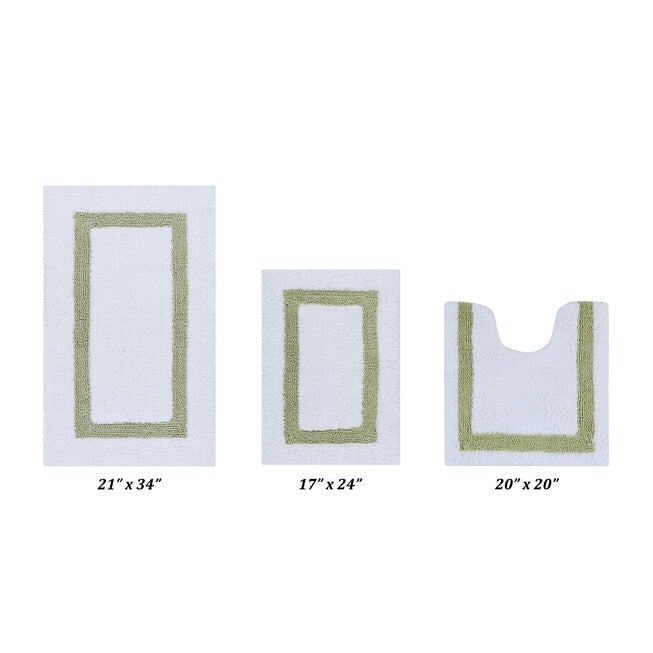 Hotel Collectionis Bath Mat Rug 3 Piece Set (17 inches x 24 inches | 20 inches x 20 inches | 21 inches x 34 inches), WHITE SAGE, hi-res image number 0