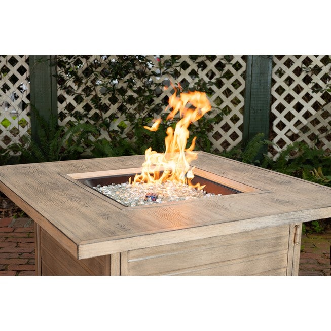 Langhorne Square Aluminum LPG Fire Pit in Driftwood, , alternate image number null