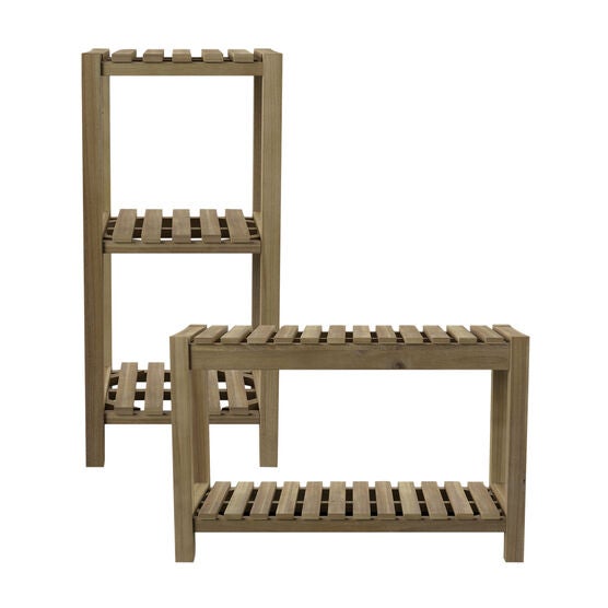 Jambira Solid Wood Bath Storage Set – 2pc, , alternate image number null