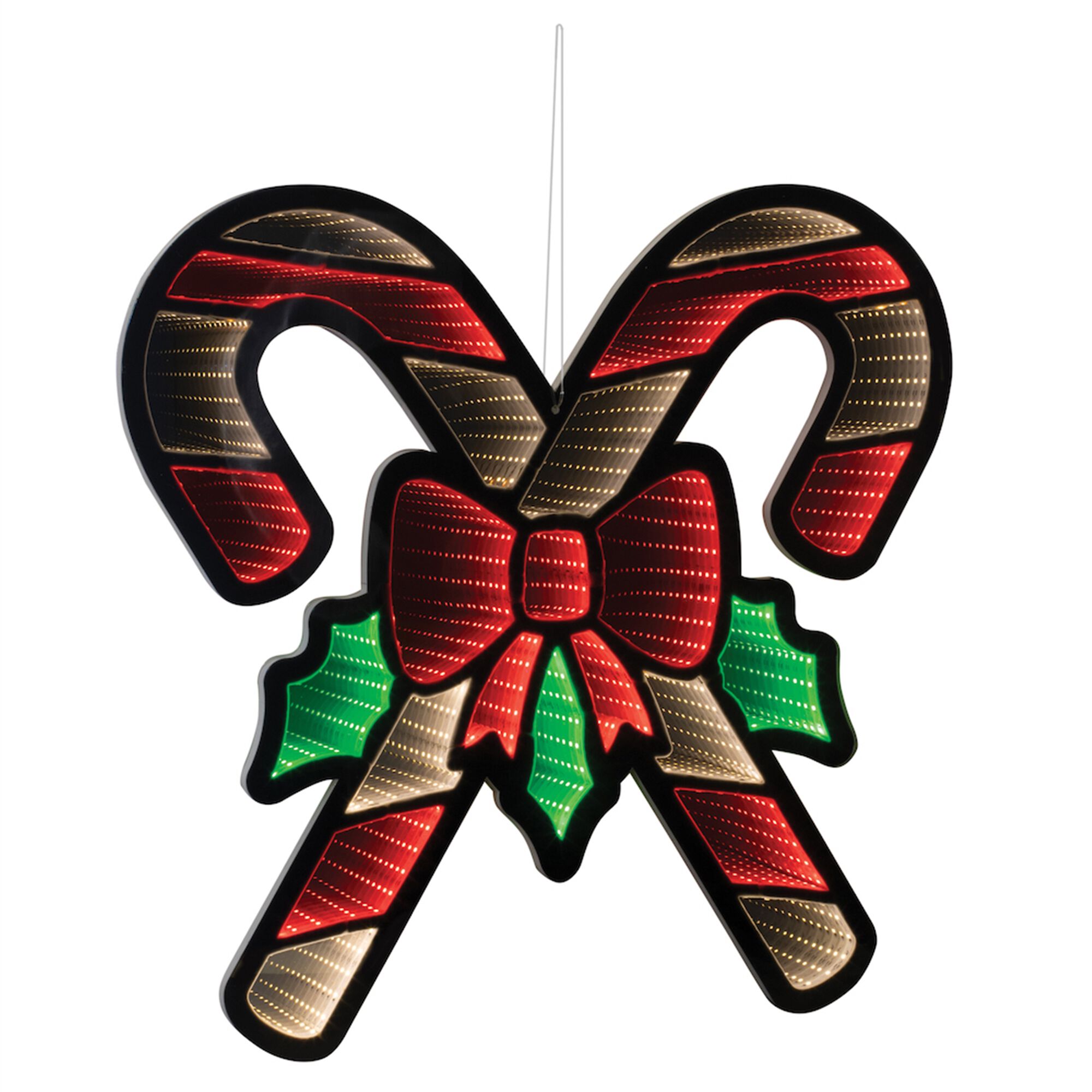 Holiday Candy Cane Ekko Light Display 23.5 inchesL, RED WHITE GREEN, hi-res image number 0