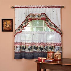 Rooster Printed Tier & Swag Set