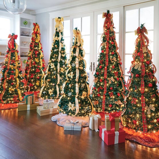 Fully Decorated Pre-Lit 7½' Pop-Up Christmas Tree, , alternate image number null