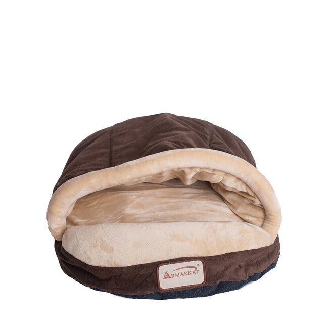 Slipper Shape Cat Dog Bed Mocha/Beige, , alternate image number null