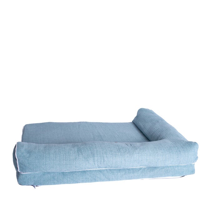 Bolstered Pet Bed Cushion With Memory Foam, Medium SoothIng Blue, , alternate image number null