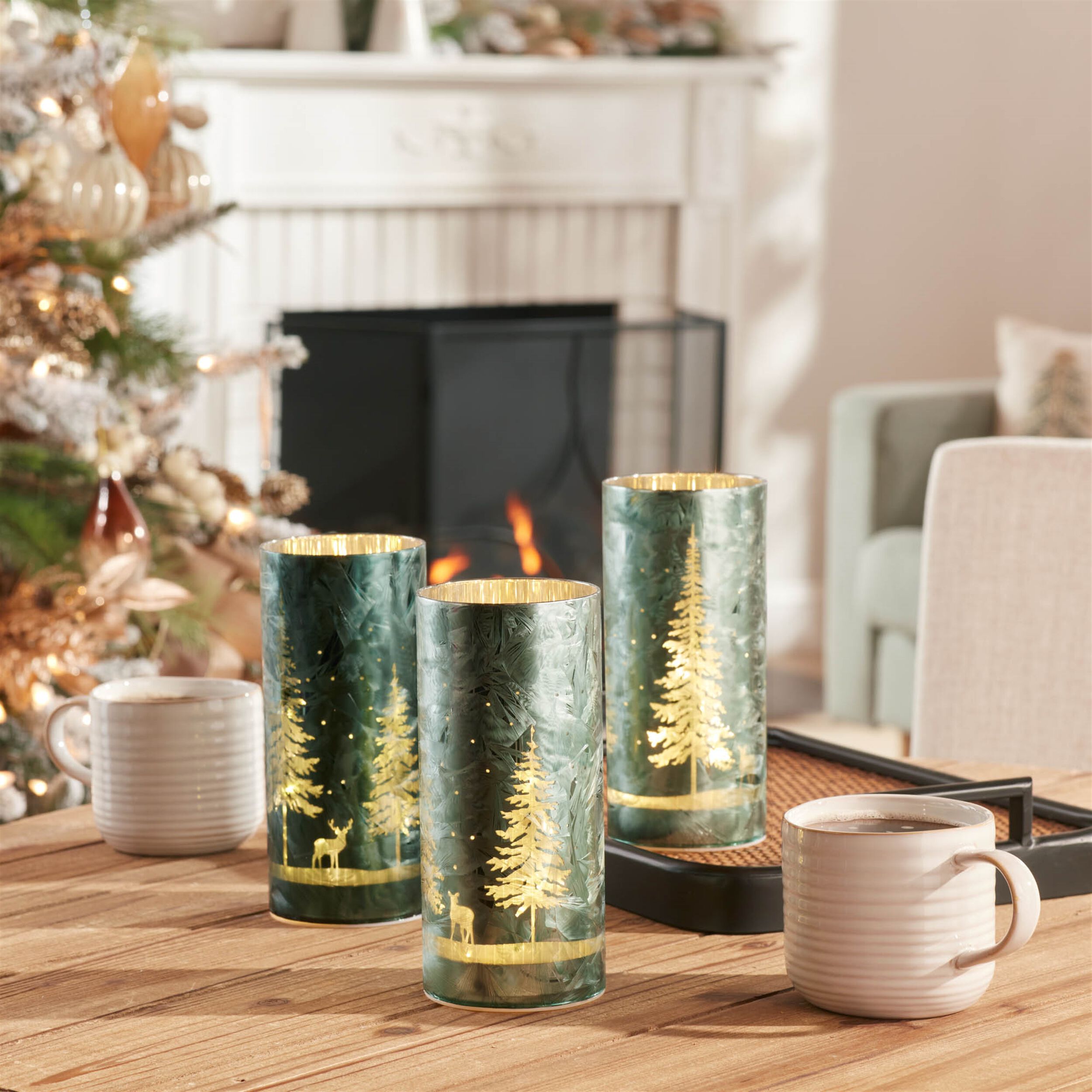 LED Pine Tree Luminary (Set of 3), GREEN, alternate image number 5
