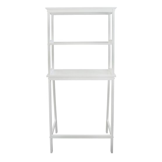 Spacesaver 100% Solid Wood Over The Toilet Rack with Shelves - White, , alternate image number null