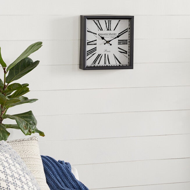 Black Industrial Metal Wall Clock, , alternate image number null