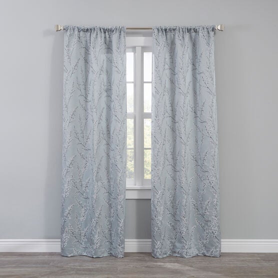 Whitley Jacquard Panel Rod-Pocket — 2 Pack, LIGHT BLUE, hi-res image number null