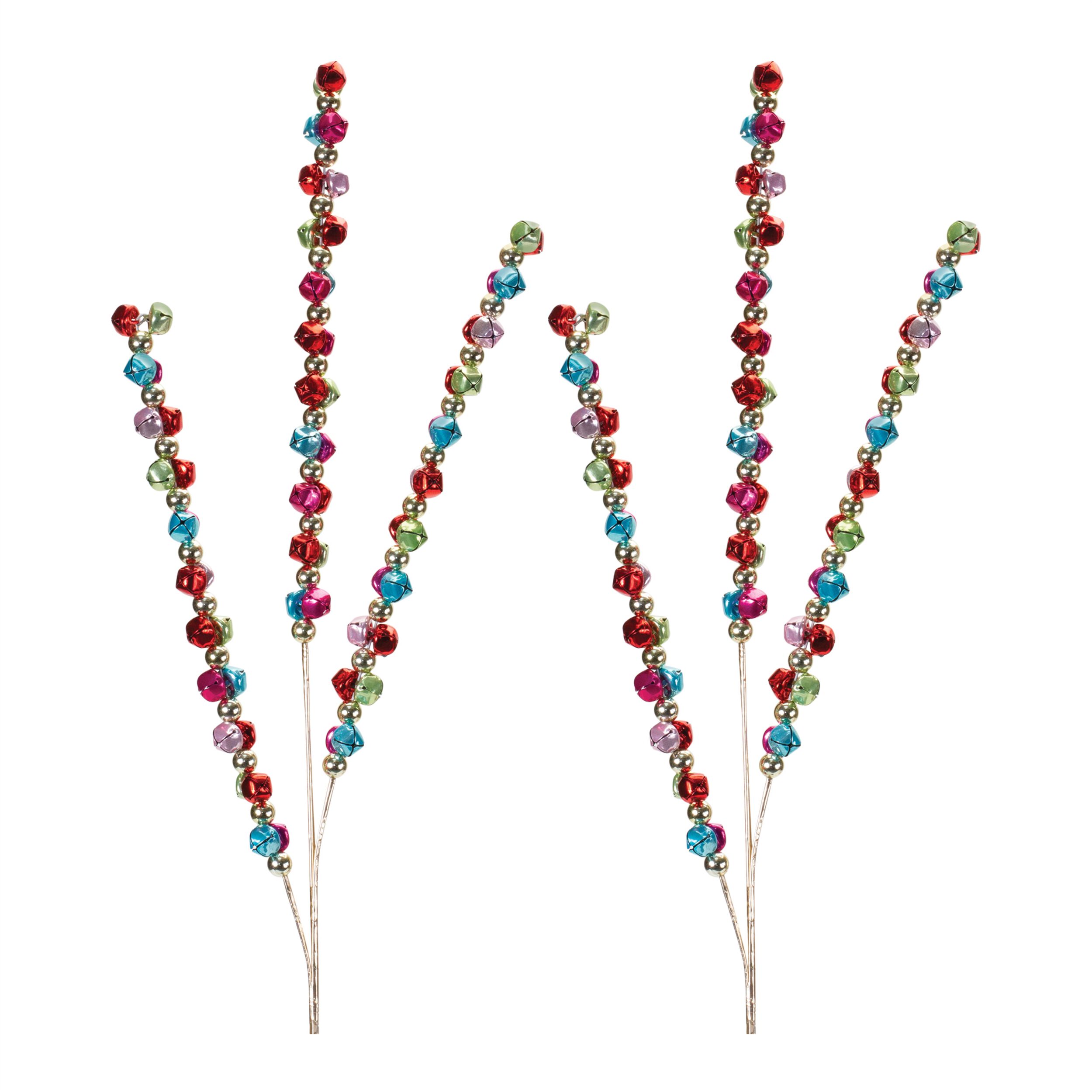 Metal Jingle Bell Spray (Set of 2), GREEN RED, alternate image number 2