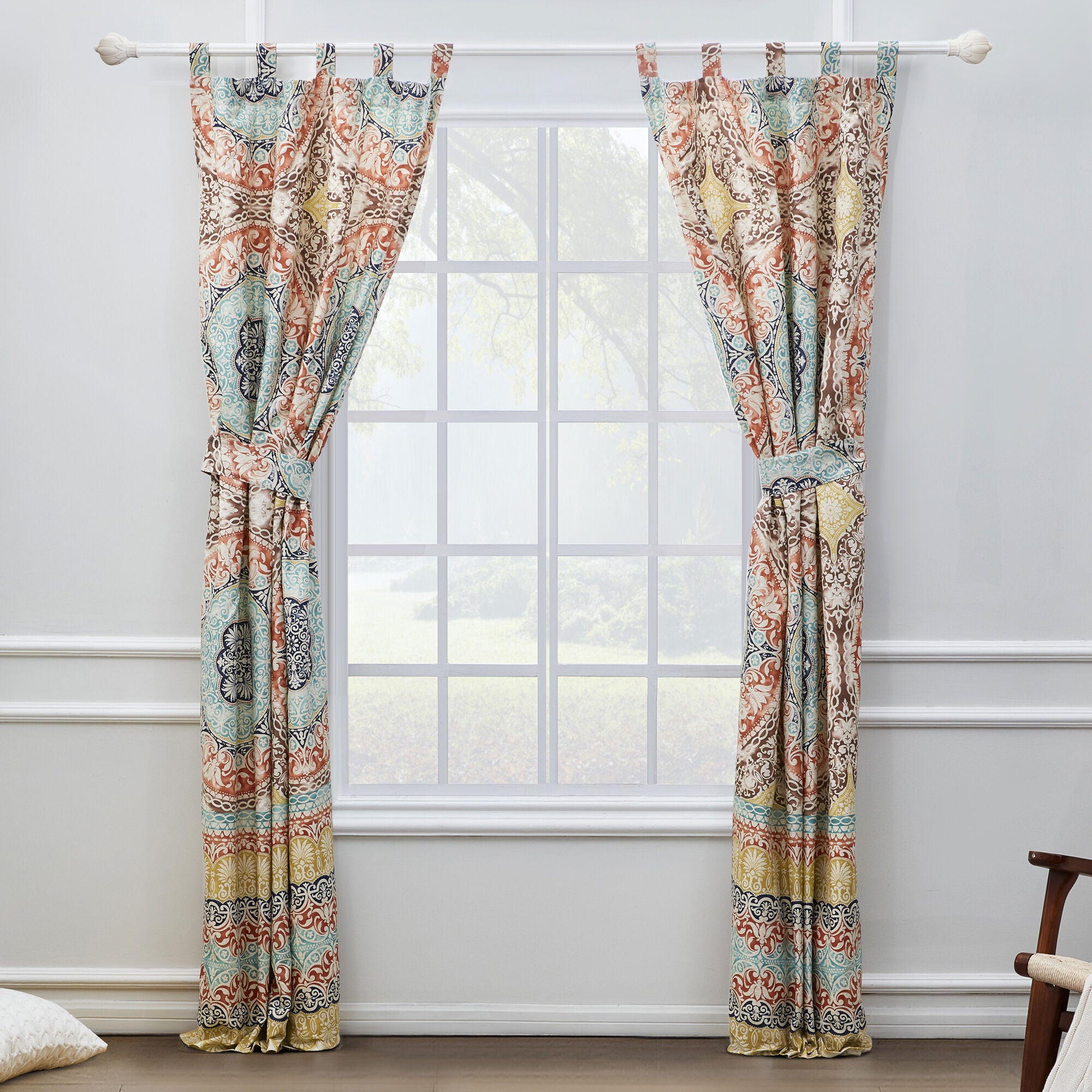 Olympia Window Curtain Panels, Set of 2, 84 inches, MULTI, alternate image number 2