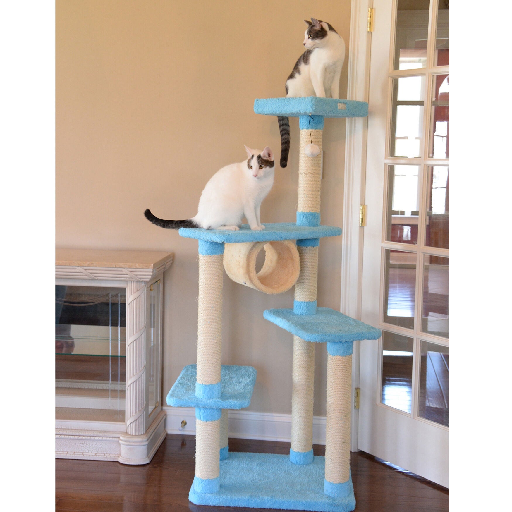 Real Wood 61 inches Cat Climber Junggle Tree With Platforms, , alternate image number 6