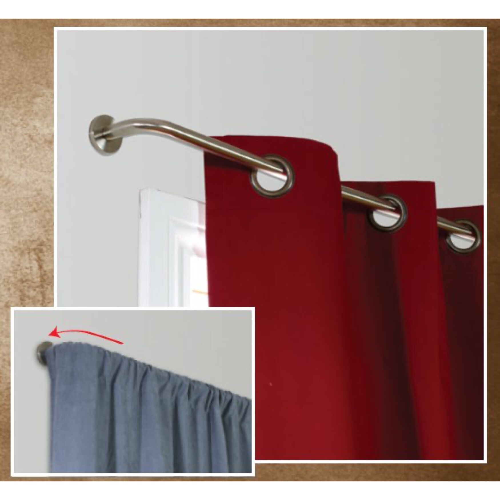 Versailles&#39; Privacy Rod Set (66in - 120in), , on-hover image number 1