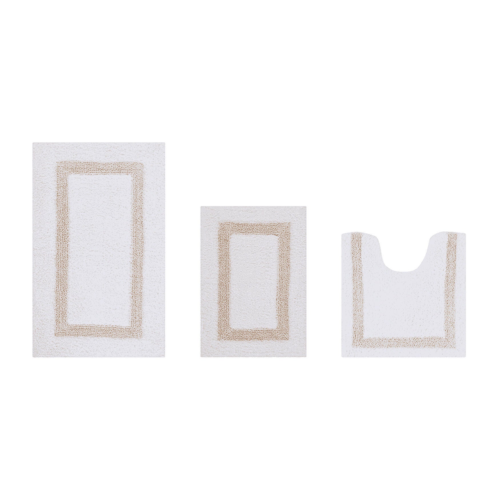 Hotel Collection 100% Cotton 3 Piece (17 inches X 24 inches | 20 inches X 20 inches | 21 inches X 34 inches) Bath Rug Set, WHITE SAND, hi-res image number 0