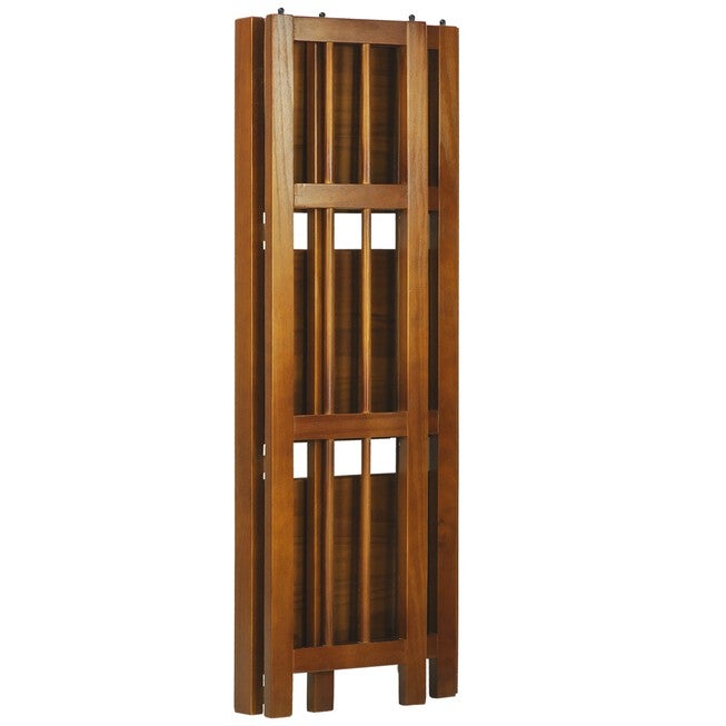 3-Shelf Folding Bookcase 14 inches Wide-Honey Oak, , alternate image number null