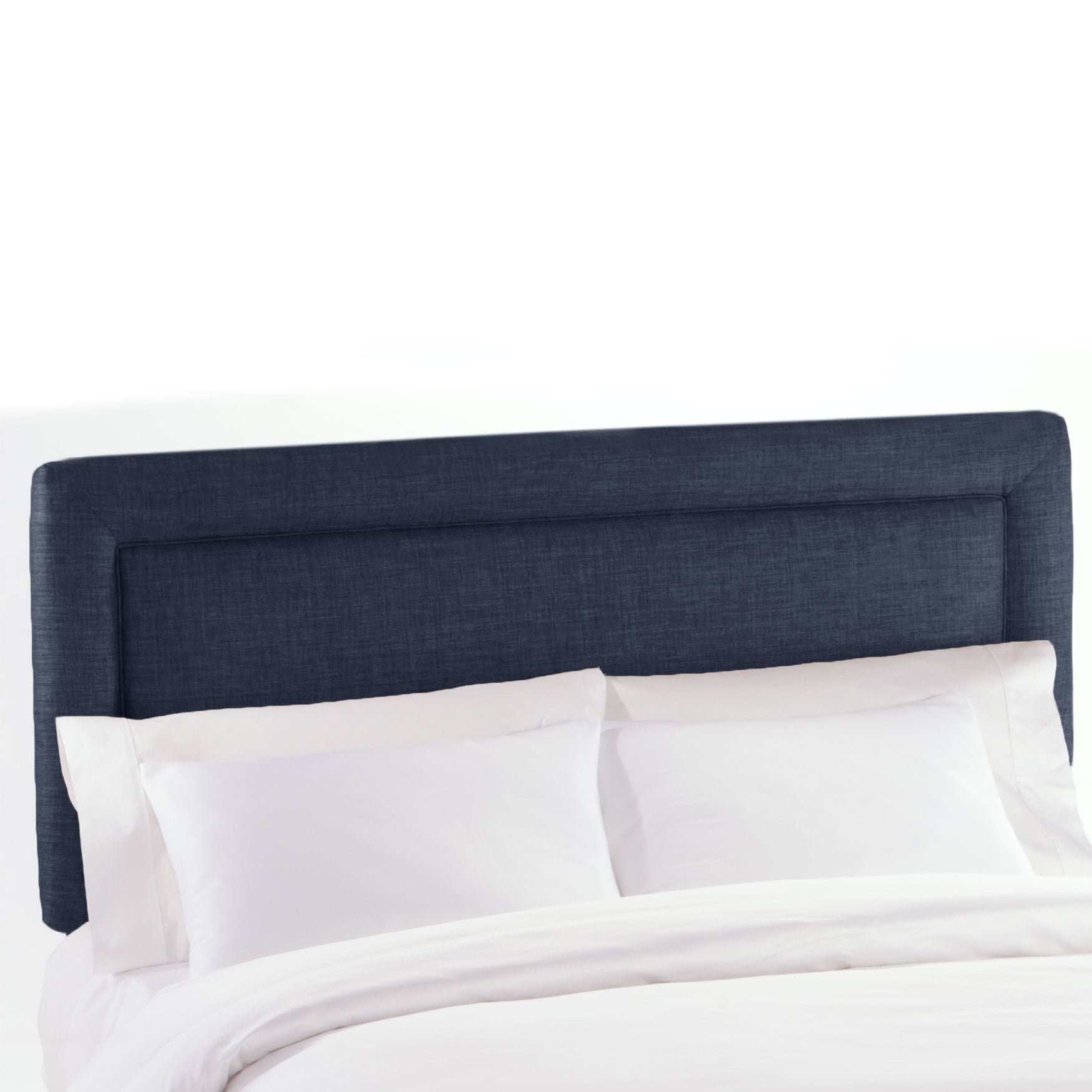 King Size Upholstered Headboard, NAVY LINEN, hi-res image number 0