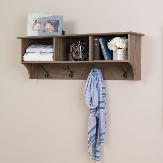 48" Wide Hanging Entryway Shelf, Drifted Gray, GRAY, hi-res image number null