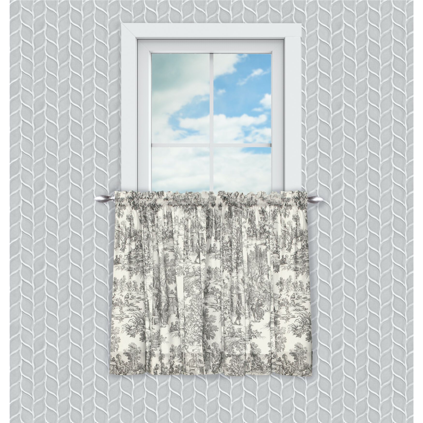 Victoria Park Tailored Tier Curtain Pair, GREY, hi-res image number 0