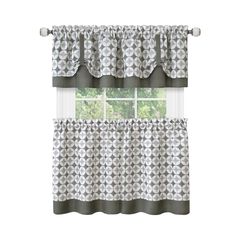 Callie Window Curtain Tier Pair and Valance Set - 58x24