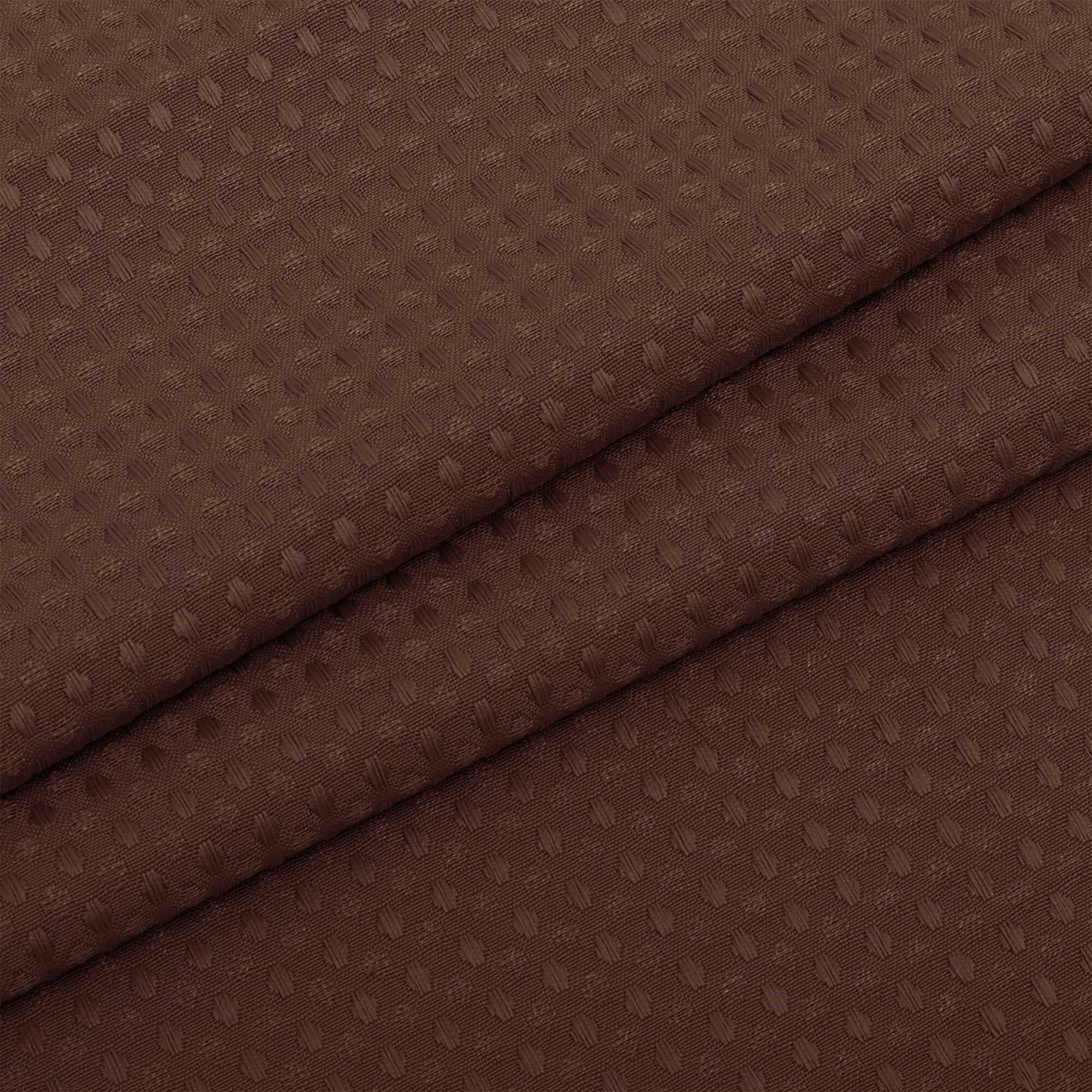 Dobby Waffle Shower Curtain with Snap-in Liner, Hooks included, BROWN, alternate image number 2