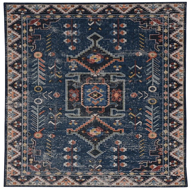 Washable Larson Navy/Ivory Rug, NAVY, hi-res image number null