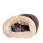 Sleep Shape Cat Dog Cave Bed, Indian Red, BEIGE, hi-res image number 0
