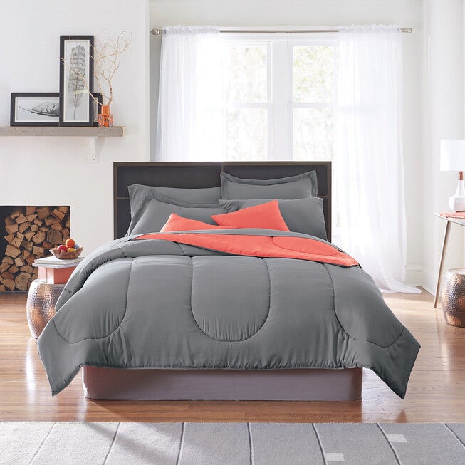 BH Studio Reversible Comforter, DARK GRAY CORAL, hi-res image number null