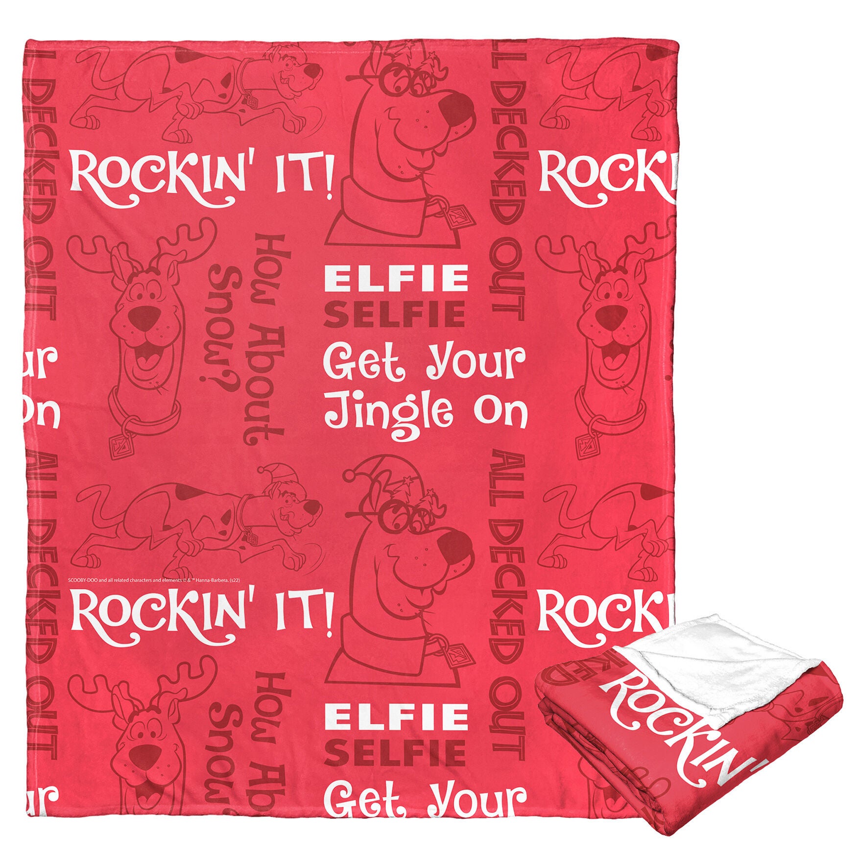 Wb Scooby Doo Get Your Jingle On Silk Touch Throw Blanket, O, hi-res image number 0