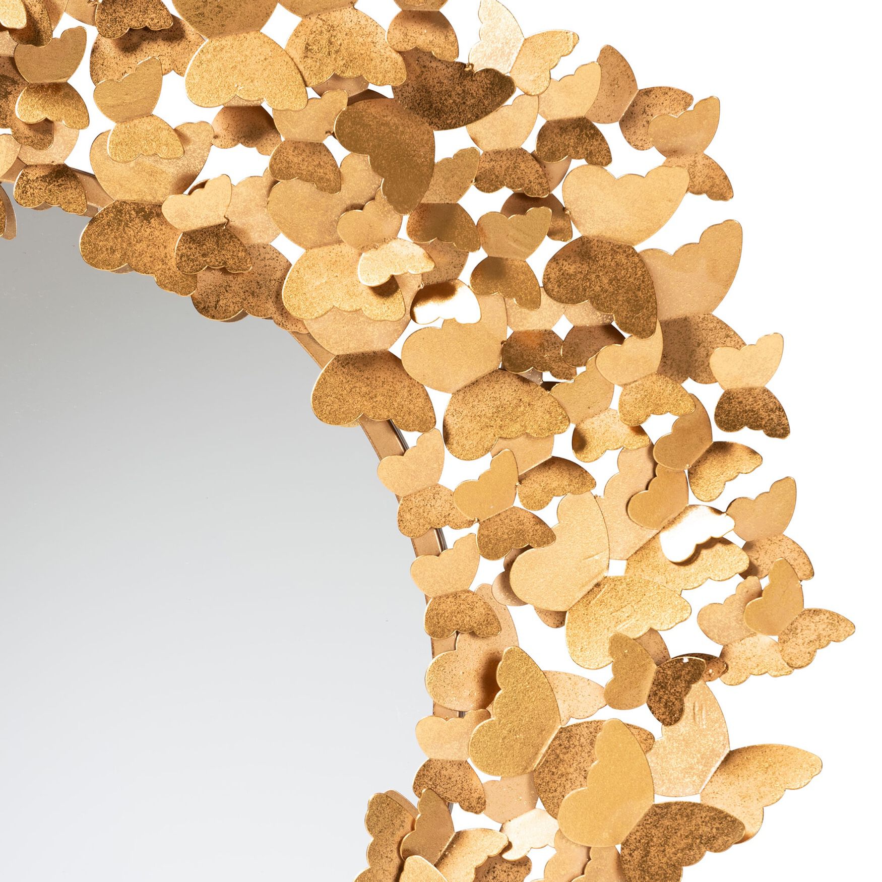 Tauriel Modern Glam And Luxe Antique Goldleaf Metal Butterfly Accent Wall Mirror, , on-hover image number 1