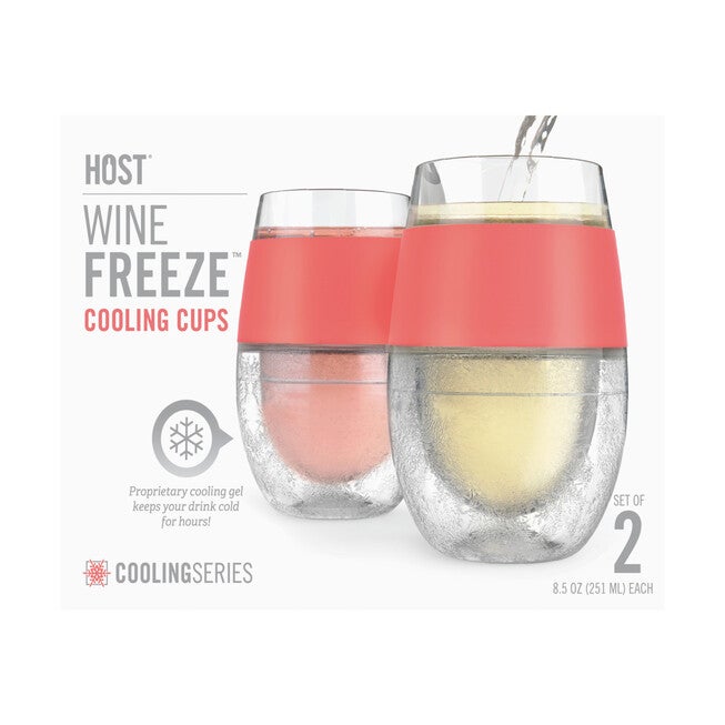 Wine Freeze Cooling Cups In Coral (Set Of 2) By, , alternate image number null