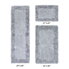 Shaggy Border Bath Rug Mat, 3-Pc. Set