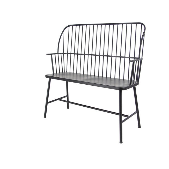 Black Metal Traditional Bench, , alternate image number null