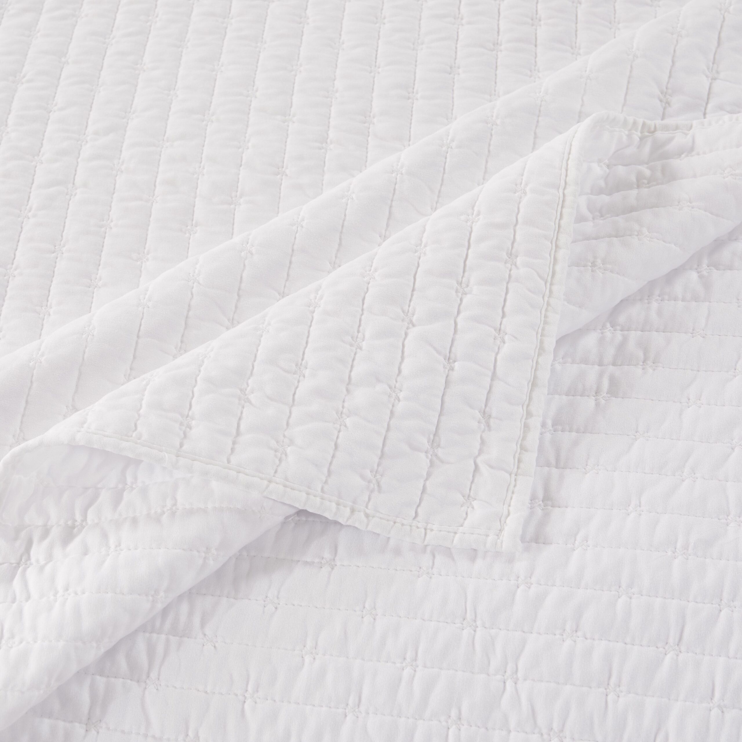 Monterrey Solid Textured Quilted Throw Blanket, Coral, ANTIQUE WHITE, alternate image number 4