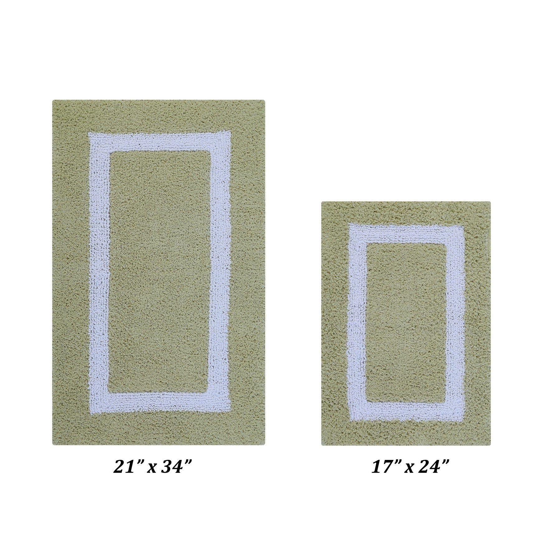 Hotel Collectionis Bath Mat Rug 2 Piece Set (17 inches x 24 inches | 21 inches x 34 inches), SAGE WHITE, hi-res image number 0
