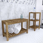 Jambira Solid Wood Bath Storage Set – 2pc, BROWN, hi-res image number null