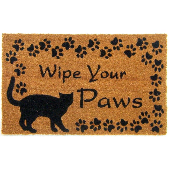 Cat Paws Coir Mat With Vinyl Backing Floor Coverings, MULTI, hi-res image number null