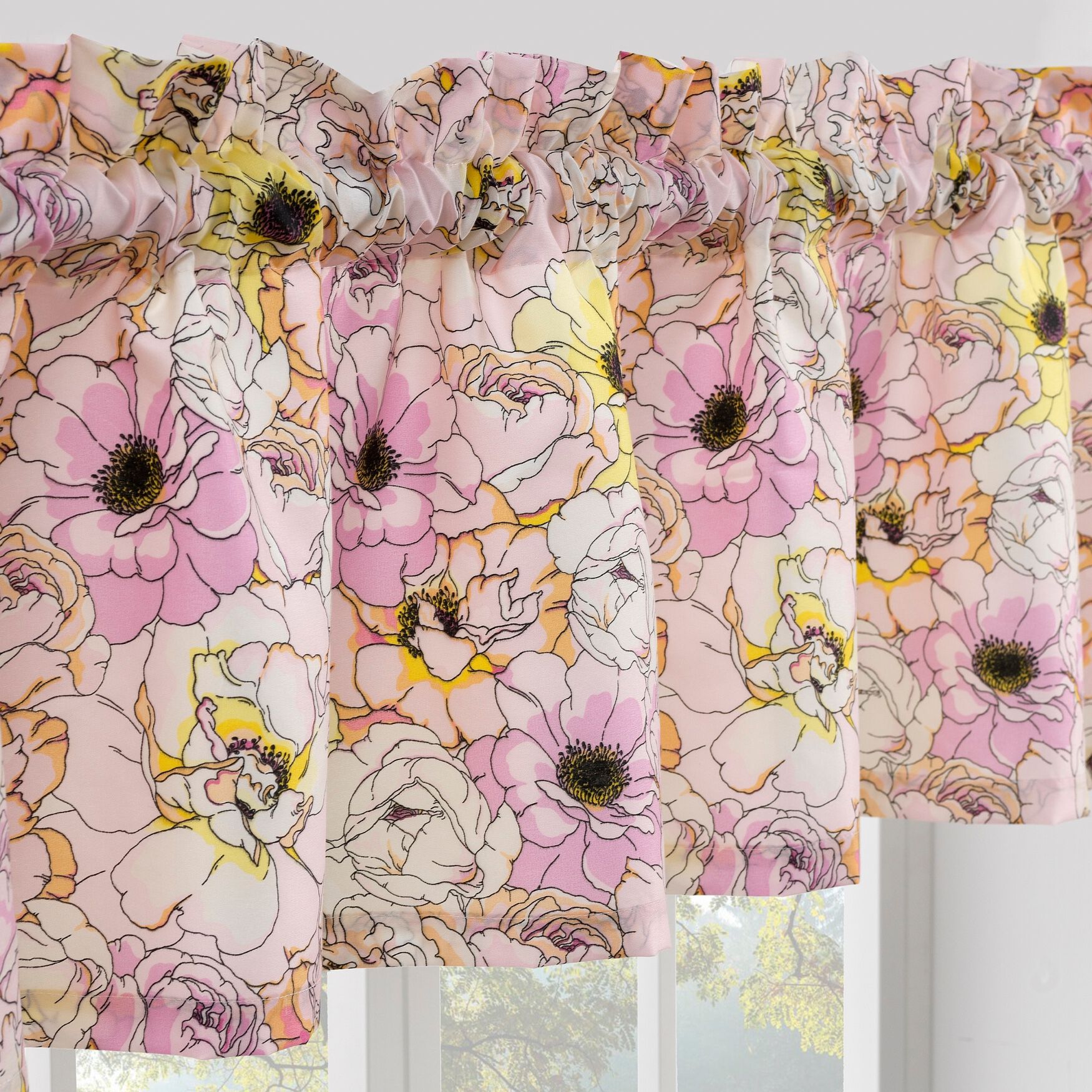 Misty Bloom Window Treatment Valance Curtains, , alternate image number 4