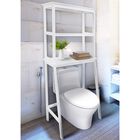 Spacesaver 100% Solid Wood Over The Toilet Rack with Shelves - White, , alternate image number null