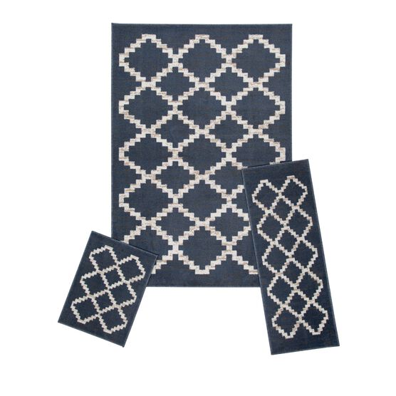 Capri 3 Piece Rug Set - Landon Blue/Grey, BLUE GREY, hi-res image number null