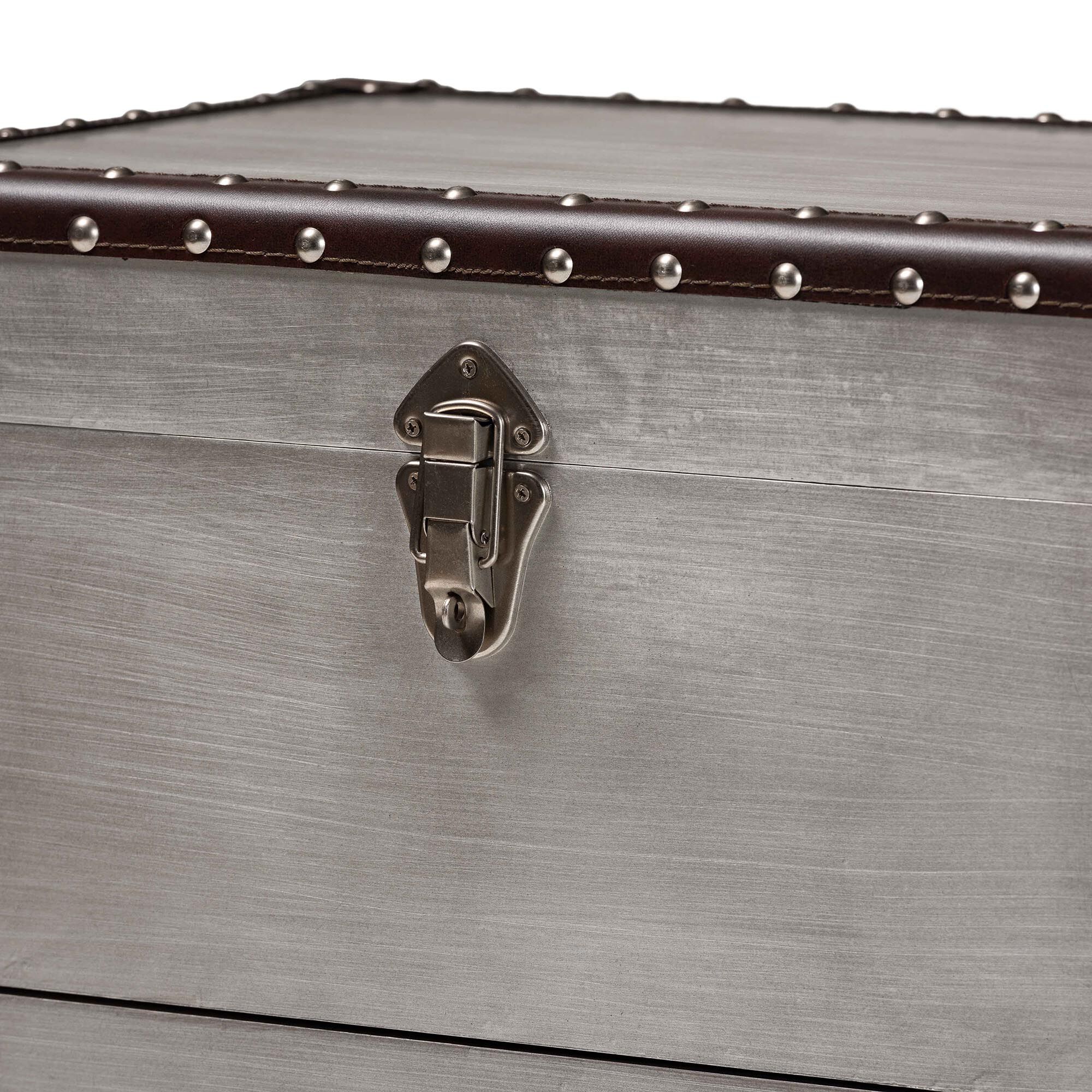Calidore Vintage Silver Metal 2-Drawer End Table, SILVER, alternate image number 6