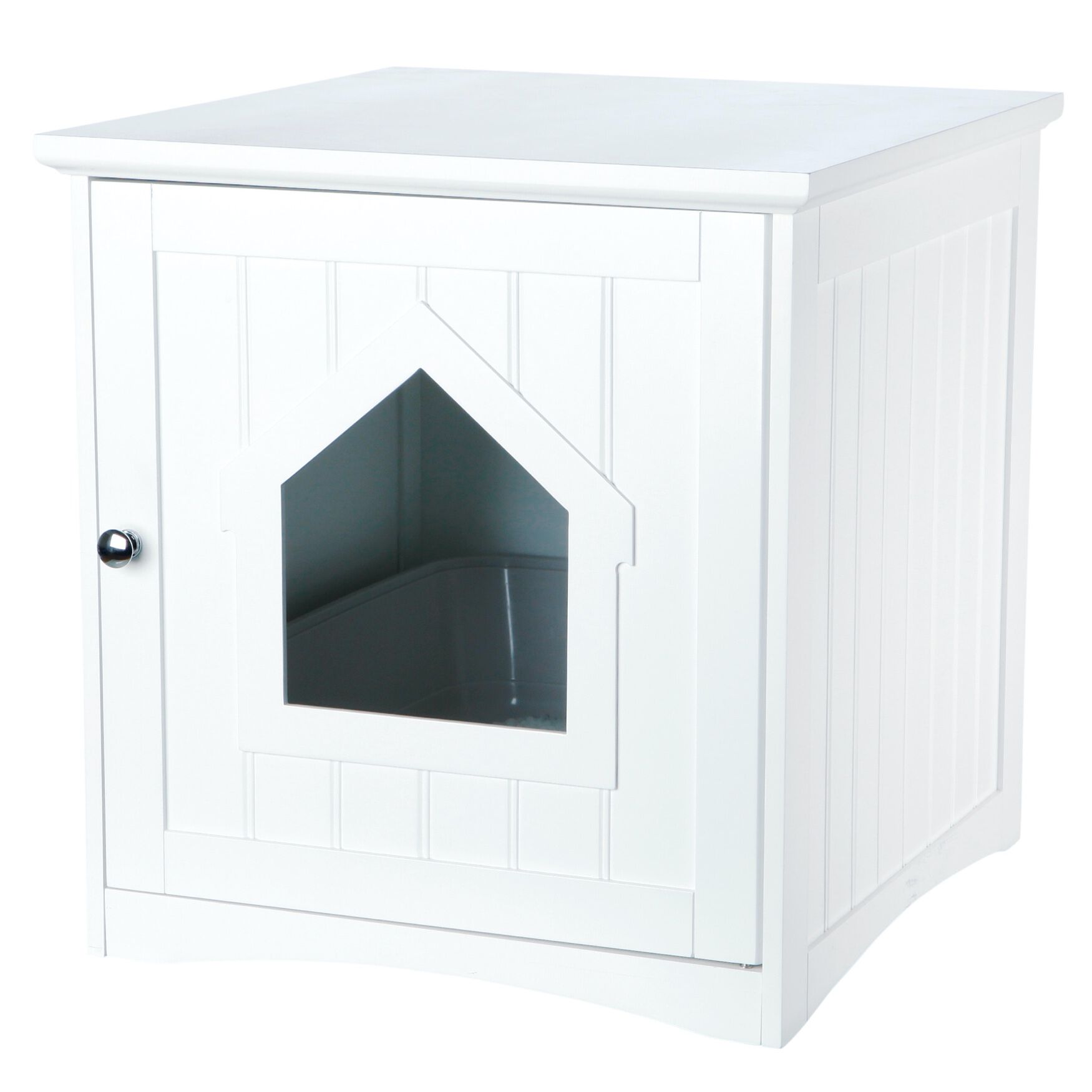 Standard Wooden Litter Box Enclosure, WHITE, hi-res image number 0