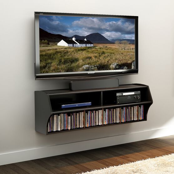 Altus Wall Mounted Audio/Video Console, BLACK, hi-res image number null