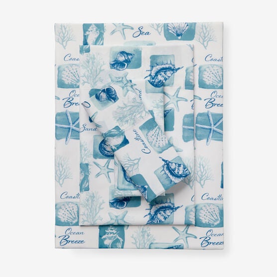 Coastal Printed Microfiber Sheet Set, SEASIDE, hi-res image number null