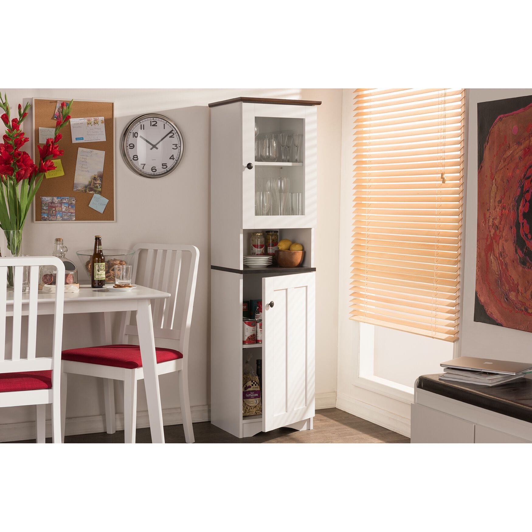 Lauren Two-Tone Buffet And Hutch Kitchen Cabinet Furniture, , alternate image number 5