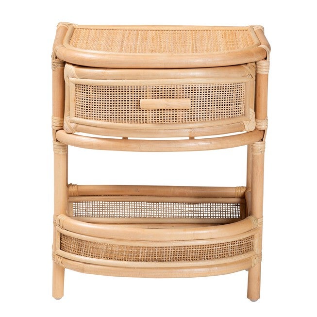 Divitia Bohemian Natural Rattan 1-Drawer Nightstand, , alternate image number null