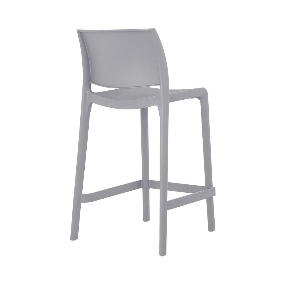 Set of 2 Sensilla Outdoor Stackable Counter Stools, COLD GREY, alternate image number 3