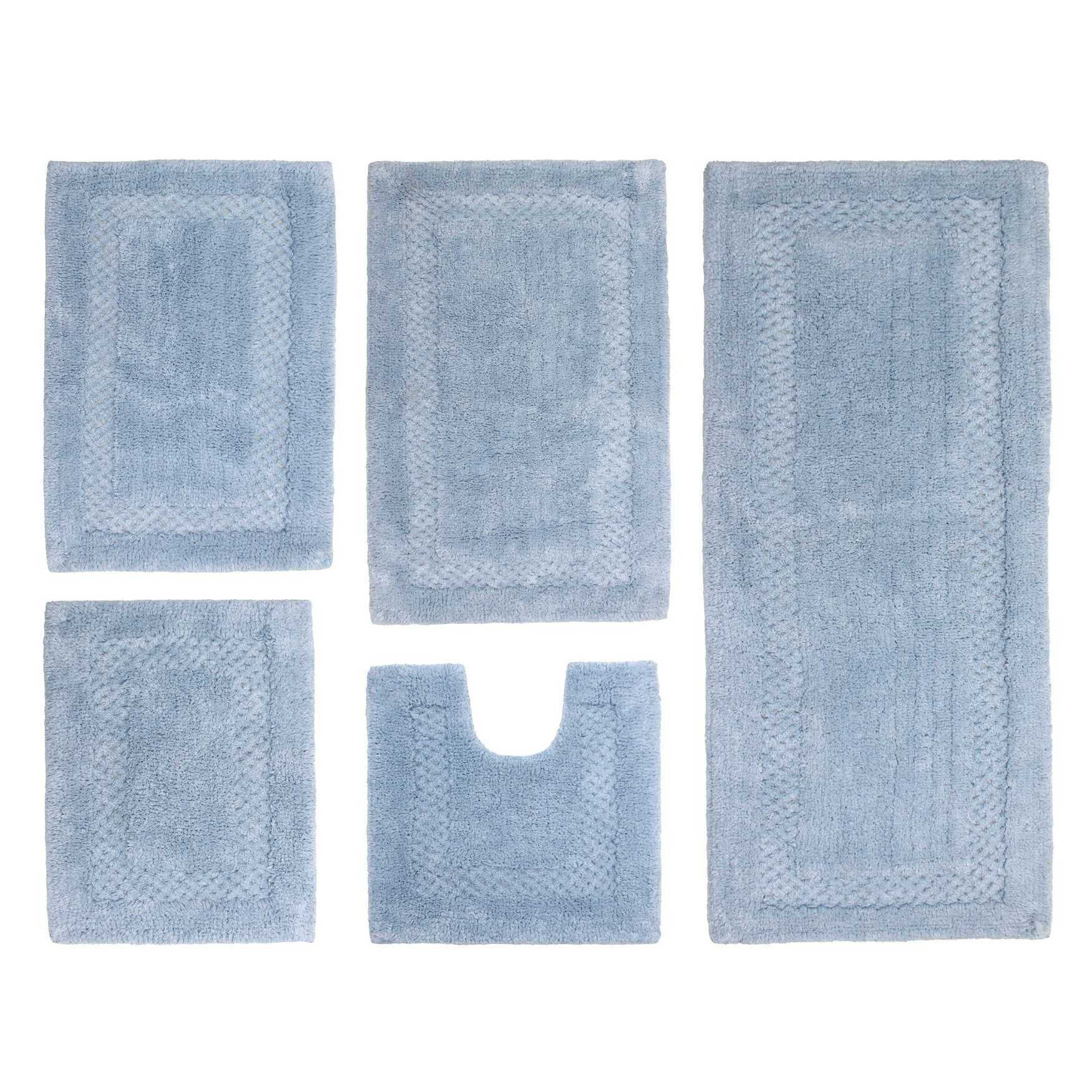 Classy Bathmat 5 Piece Bath Rug Collection, BLUE, hi-res image number 0