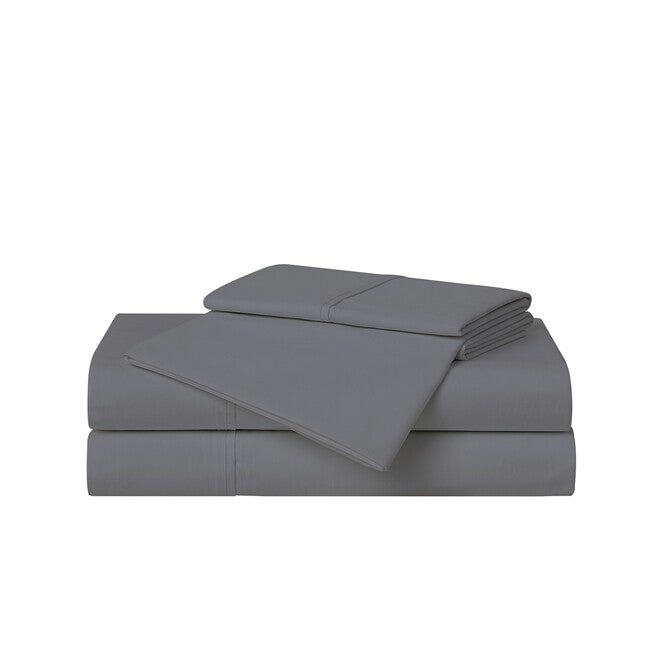 Solid Percale 4 Piece Sheet Set, GREY, hi-res image number null