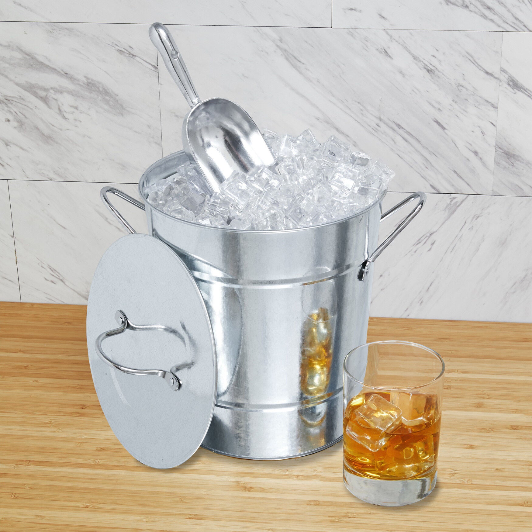 Galvanized Metal Ice Bucket, , on-hover image number 1